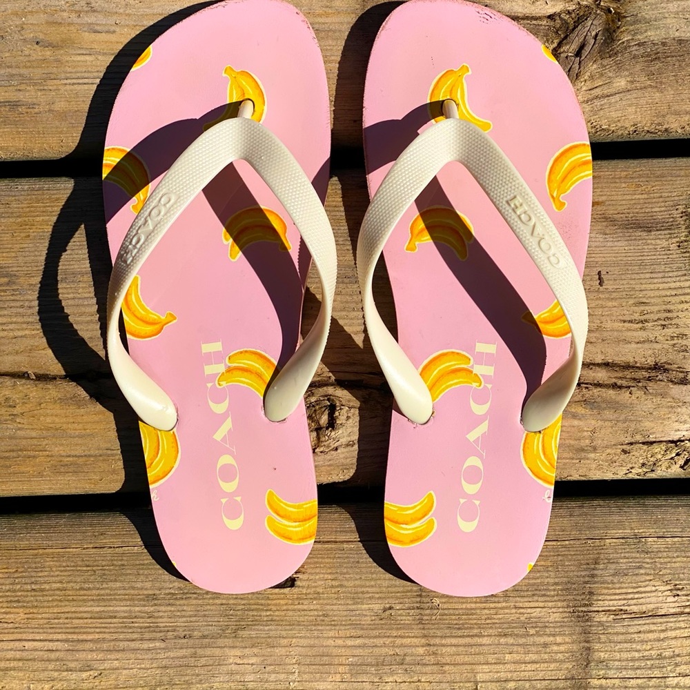 Coach banana flip flops